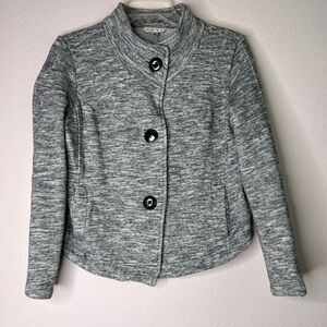 CAbi Women’s Heather Gray Hourglass Marled Button Front Knit Jacket
